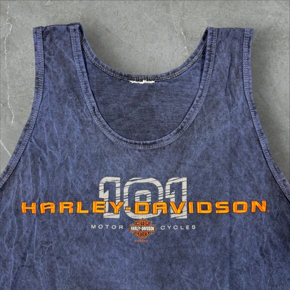 Vintage Kona, Hawaii Harley Davidson Y2K Acid Washed Tank Tribal Design ~ Large - Picture 3 of 6